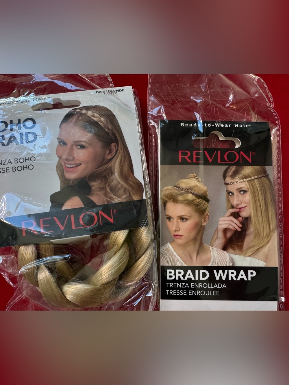 BNWT set of 2 Revlon Blonde Braid hair wraps hair extension piece braided